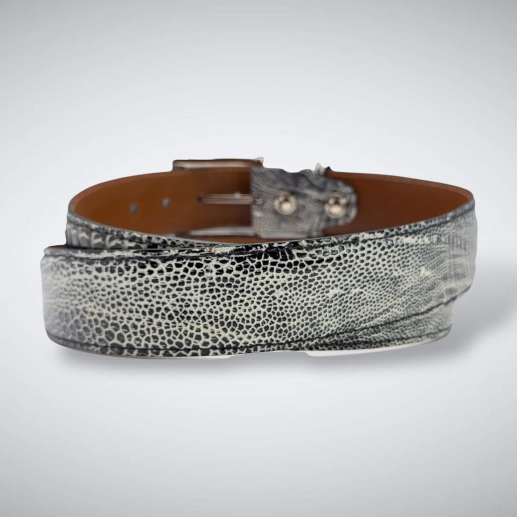 Ostrich Belt — Black and White | Shin