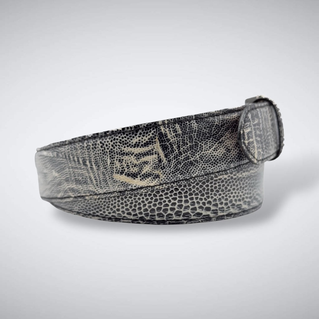 Ostrich Belt — Black and White | Shin