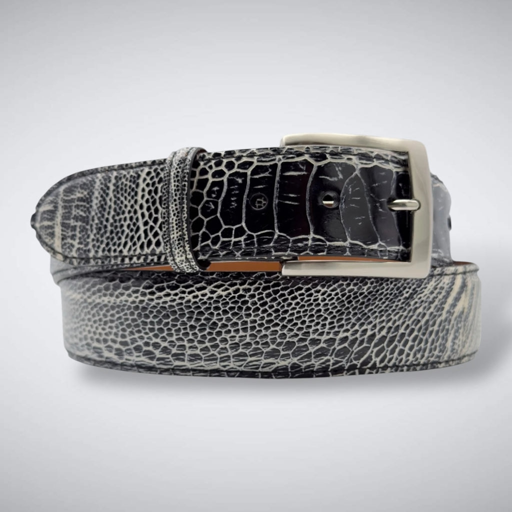 Ostrich Belt — Black and White | Shin