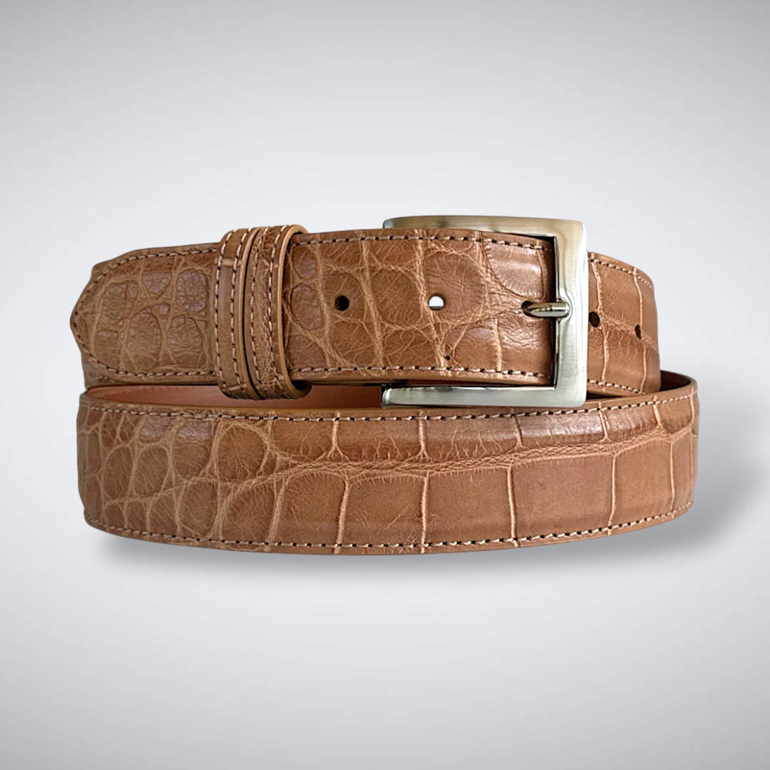 American Matte Alligator Belt: British Tan