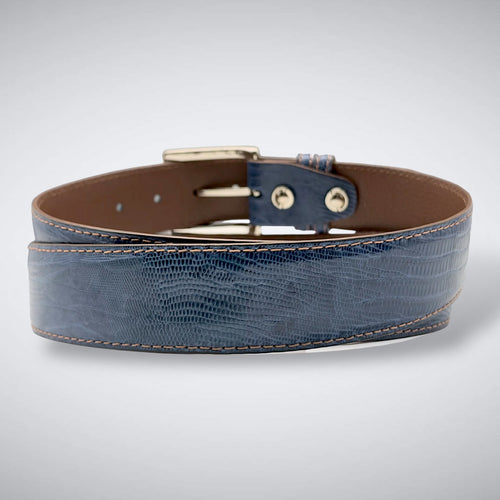 Bandon Dunes Lizard Belt (Denim With Cocoa Stitch)