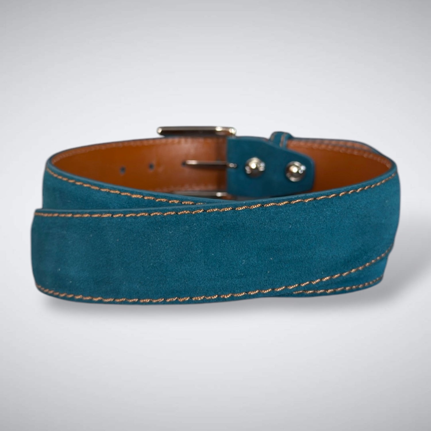 Ready To Ship Italian Calf Suede Belt: Cypress Tide (1.5 Width)