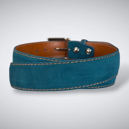 Ready To Ship Italian Calf Suede Belt: Cypress Tide (1.5 Width)