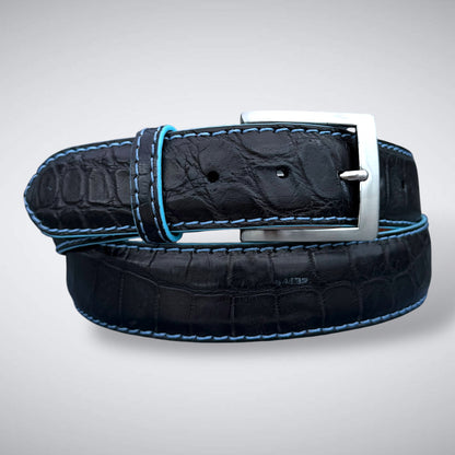 Ready To Ship Alligator Belt: Ravencrest Azure (1.5 Width)
