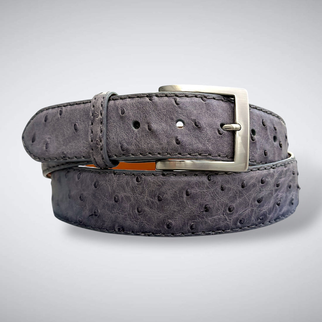 Ostrich Quill Belt: Grey
