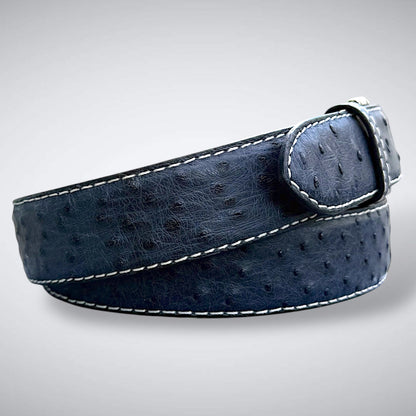 Ready To Ship Ostrich Quill Belt: Blue Quill Ridge