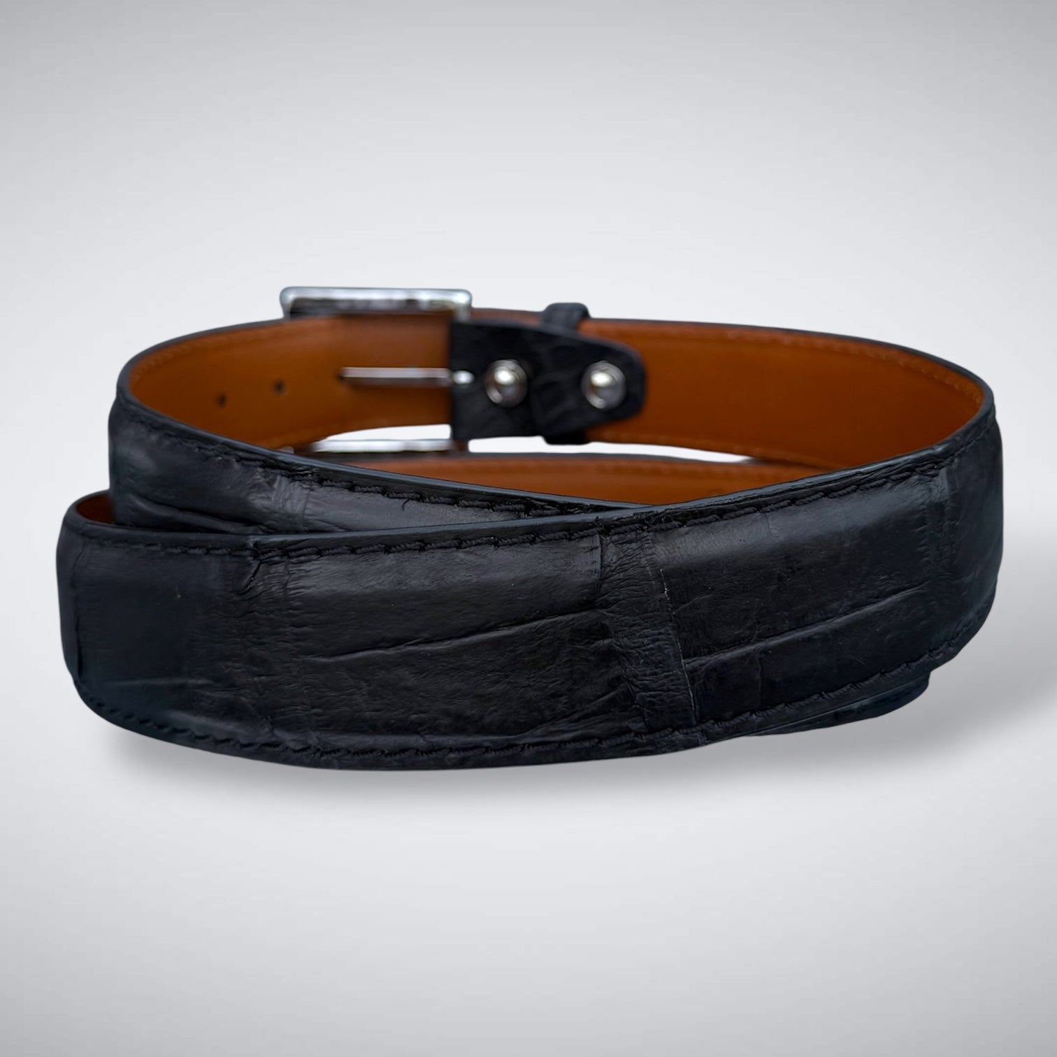 Ready To Ship Alligator Belt: Ravencrest Noir (1.5 Width)