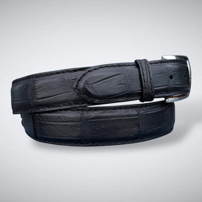 Ready To Ship Alligator Belt: Ravencrest Noir (1.5 Width)