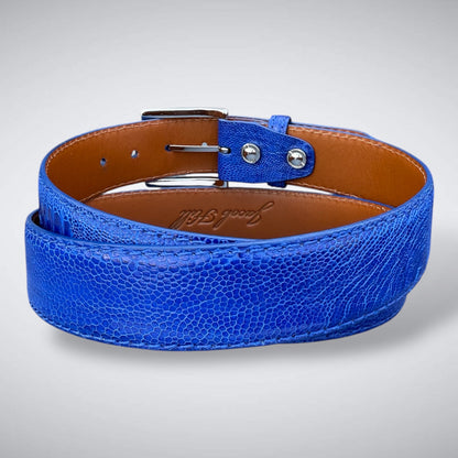 Ready To Ship Ostrich Shin Belt: Royal Blue  (Width 1.5&quot;)