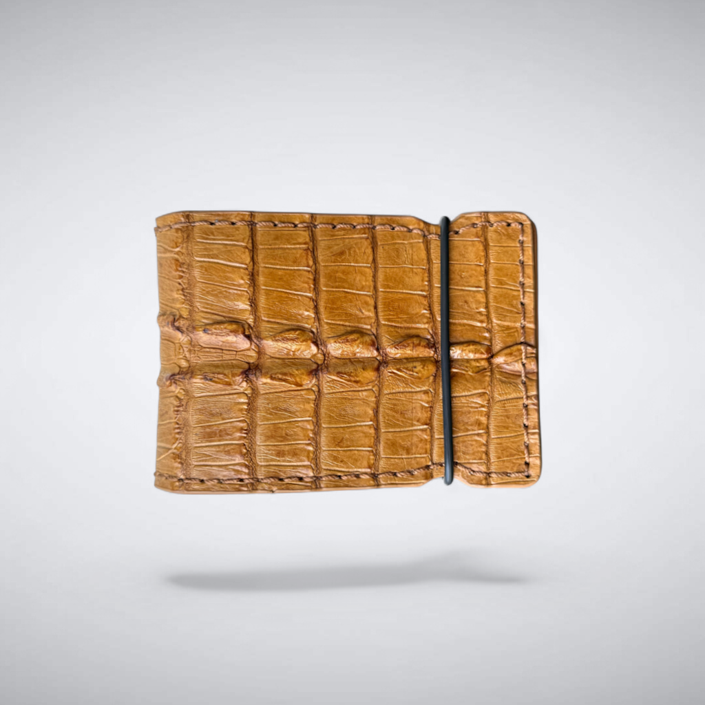 Hornback Crocodile Cash Cover — Saddle Tan