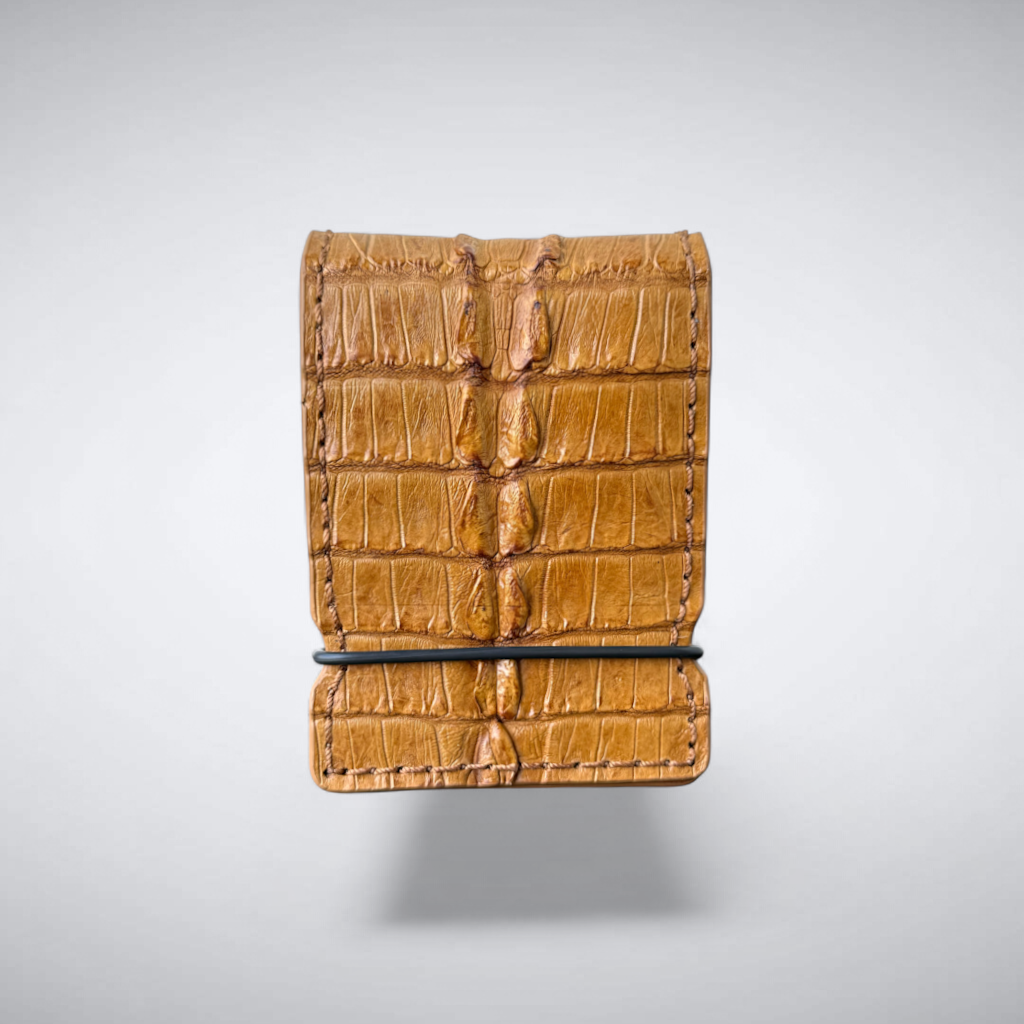 Hornback Crocodile Cash Cover — Saddle Tan