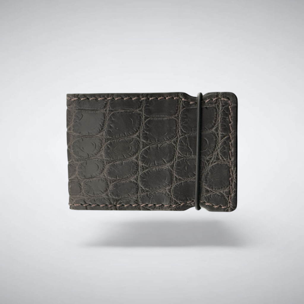 Nile Crocodile Cash Cover — Smoked Taupe