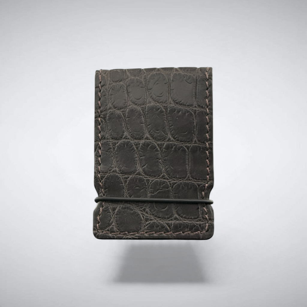 Nile Crocodile Cash Cover — Smoked Taupe