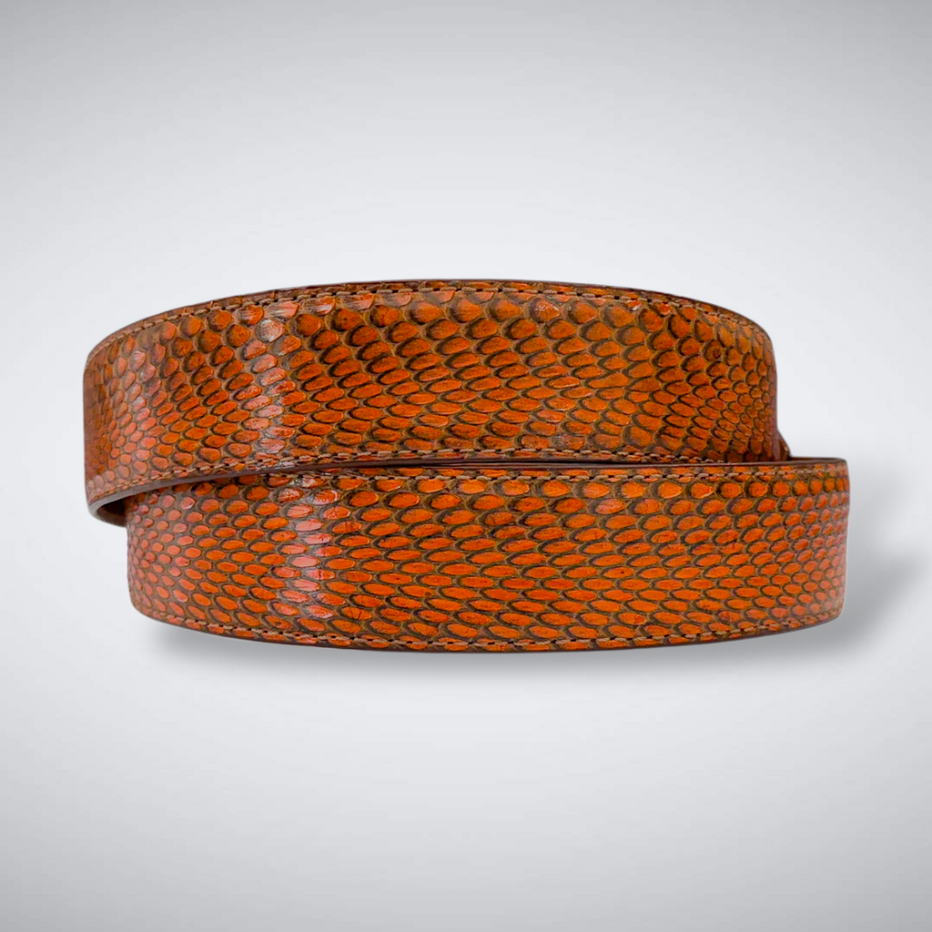 Snake Belt — Cognac | Cobra | Front Cut