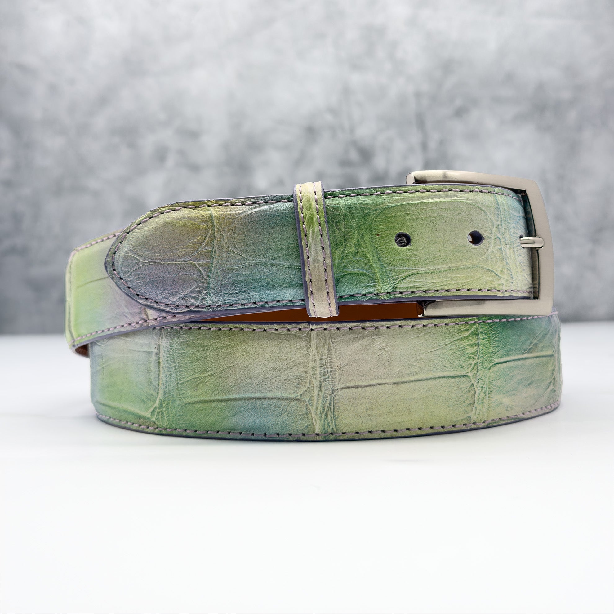 Ready To Ship American Alligator Belt: Spy Glass  1.5&quot; width