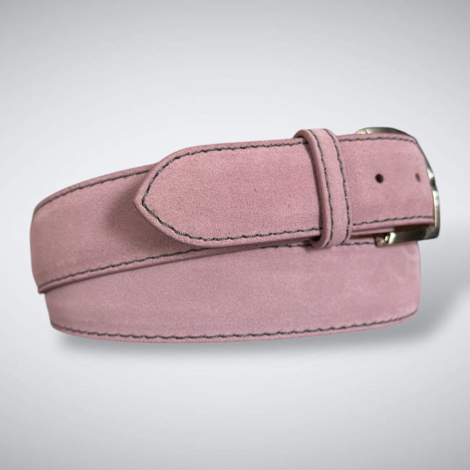 Ready To Ship Italian Calf Suede Belt: Stoneberry (1.5 Width)