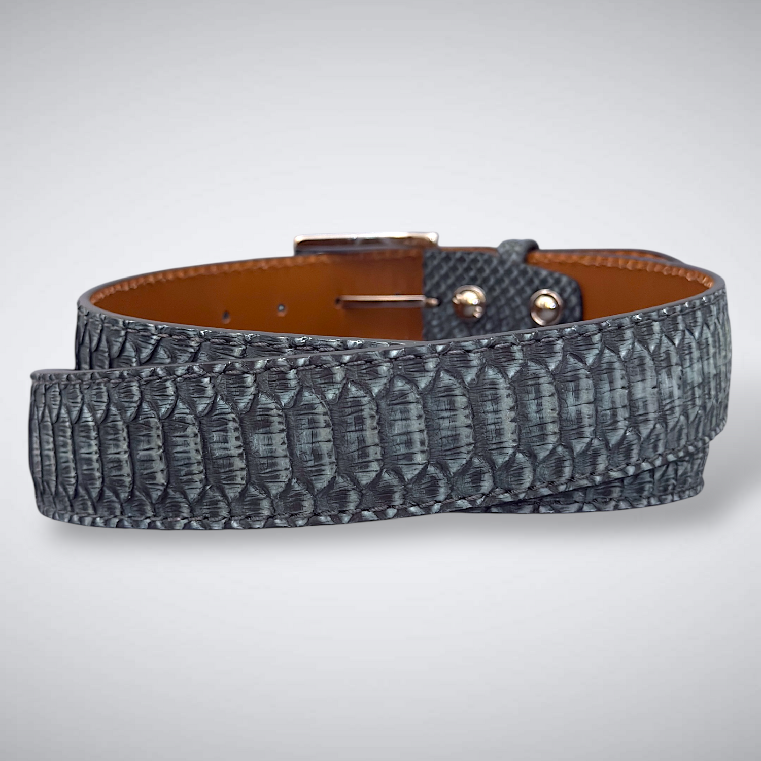 Monsoon Python Belt – Center Scale Suede