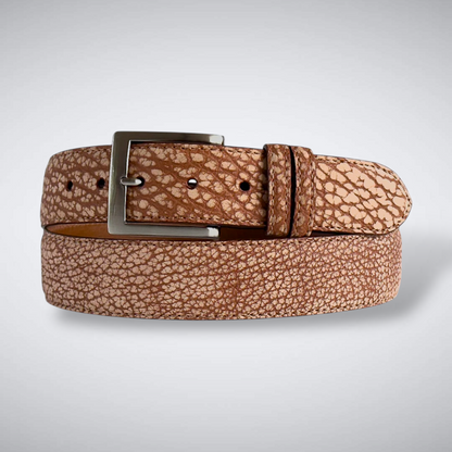 American Bison Belt: Cognac Suede