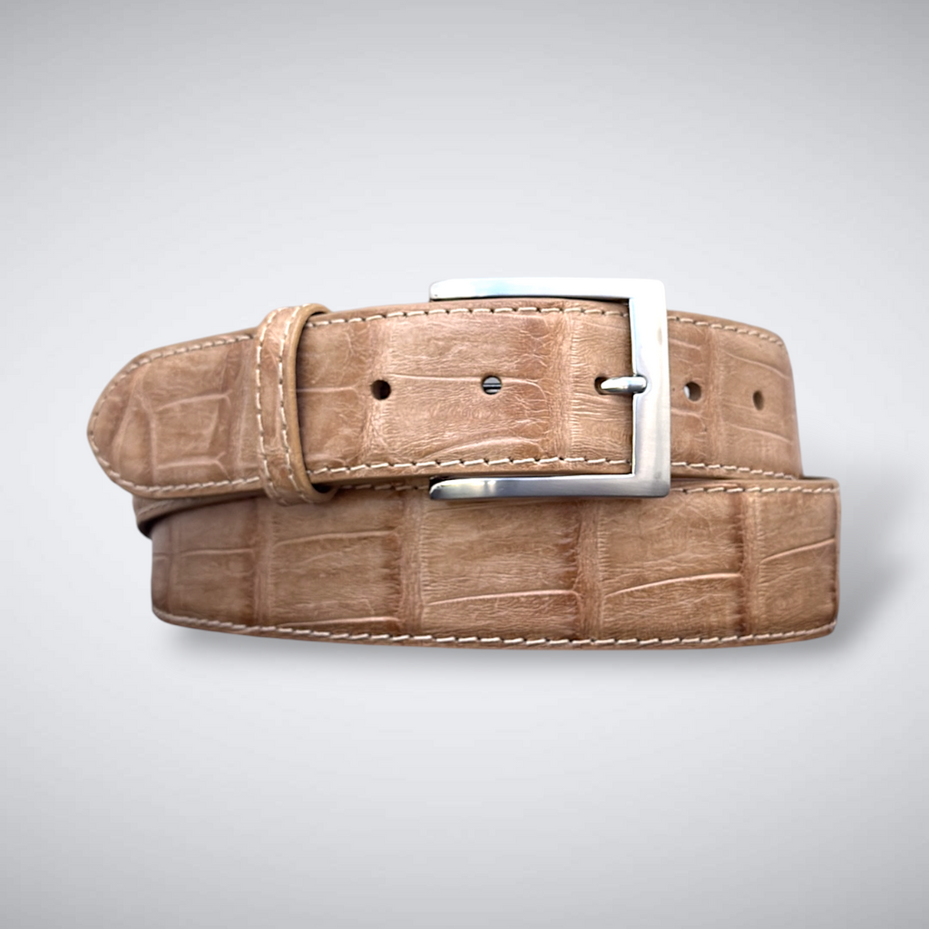 Caiman Belt — Tan | Tail | Tonal Stitch
