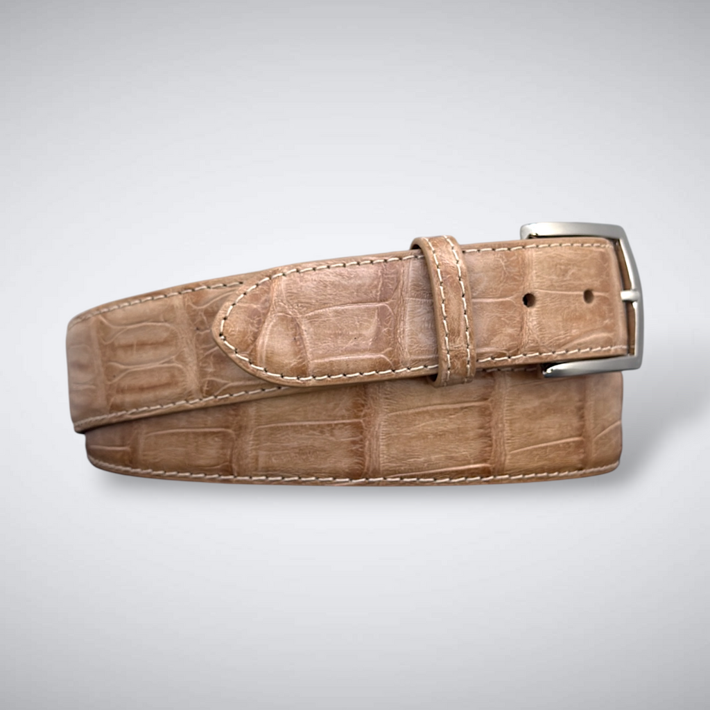 Caiman Belt — Tan | Tail | Tonal Stitch