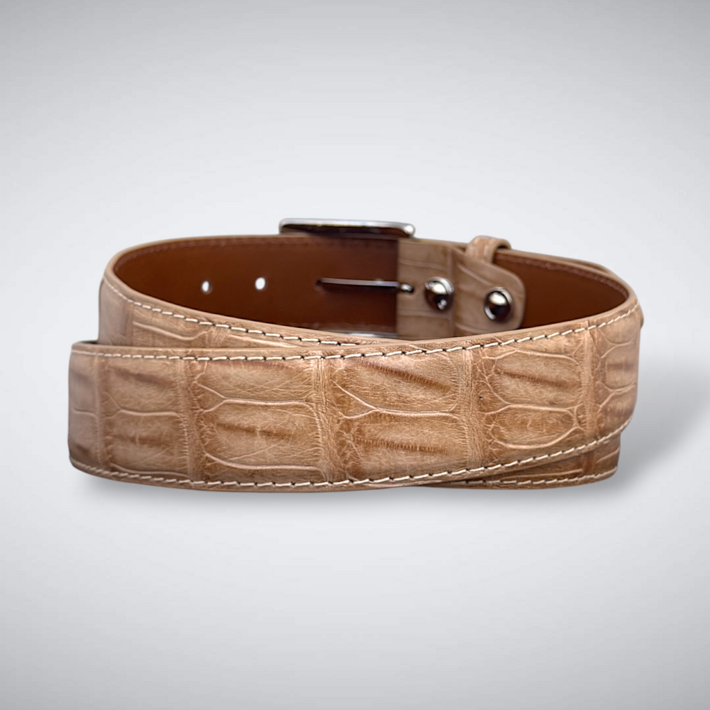 Caiman Belt — Tan | Tail | Tonal Stitch