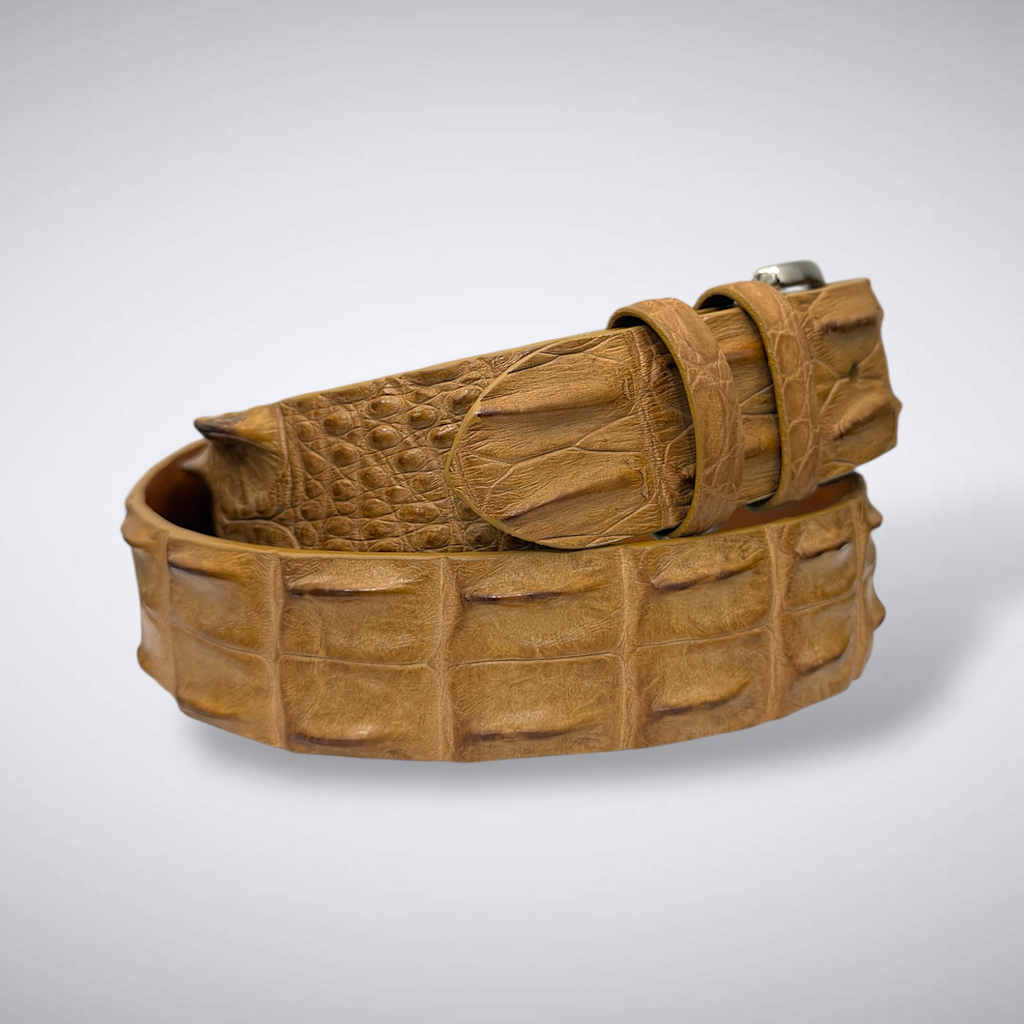 Crocodile Belt — Tan | Saltwater