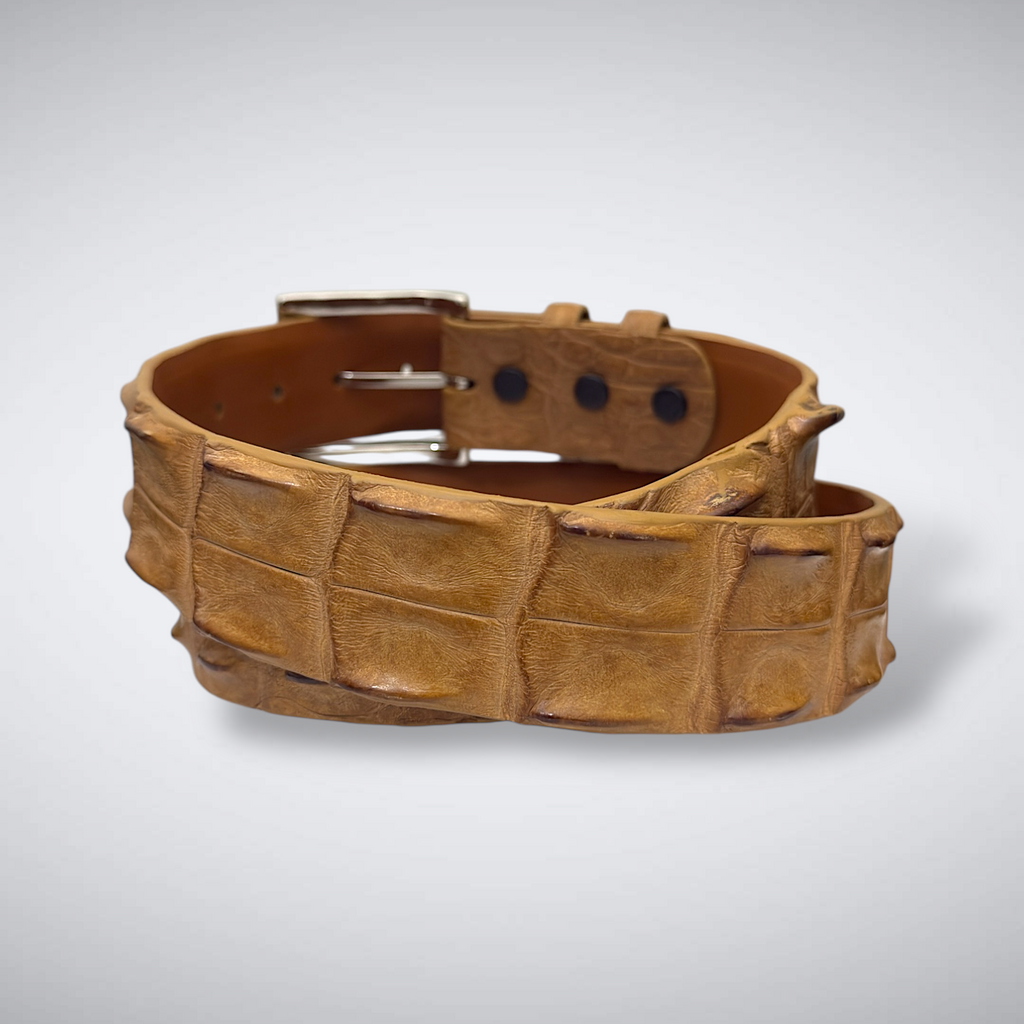 Crocodile Belt — Tan | Saltwater
