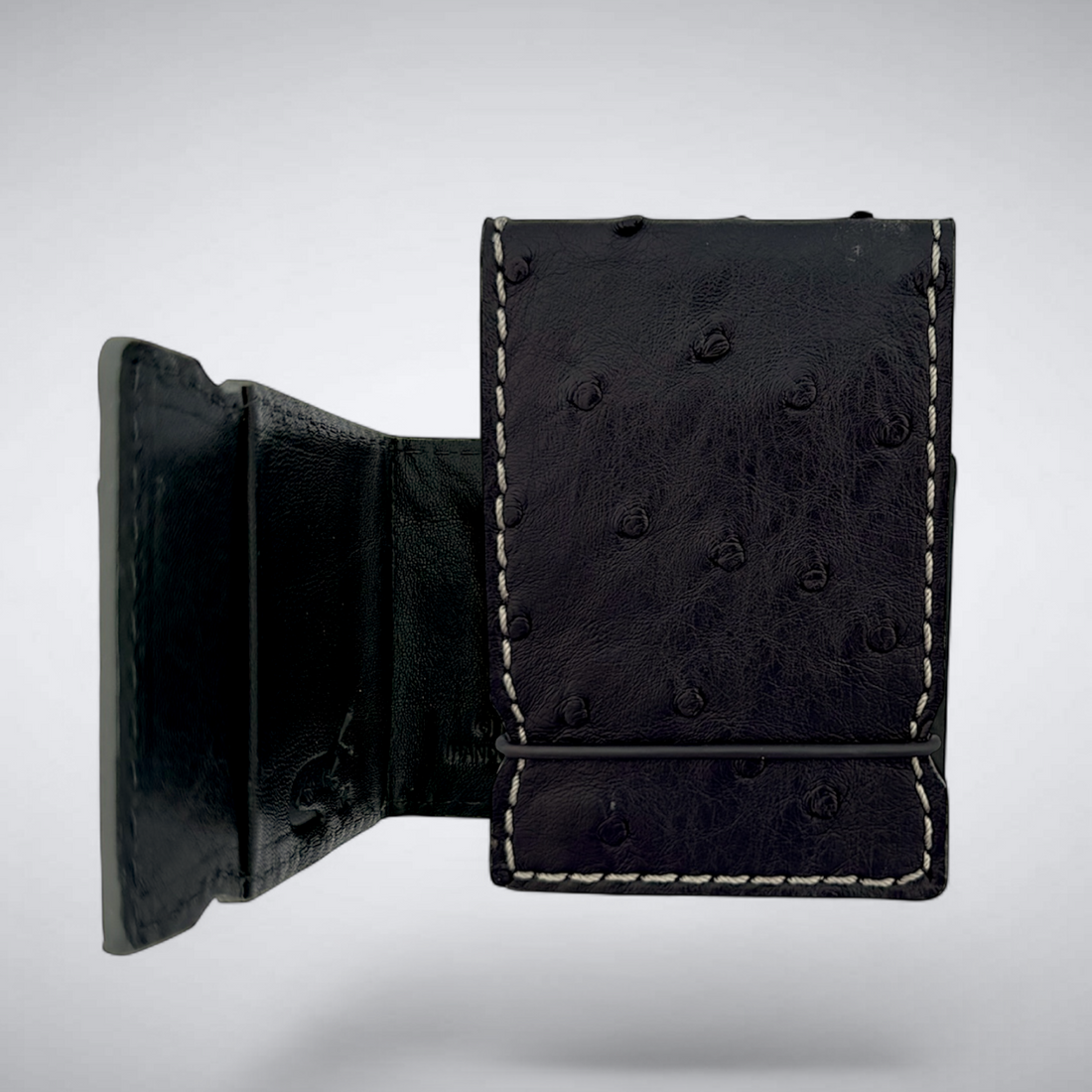 The Langer Cash Cover — Black Ostrich Quill