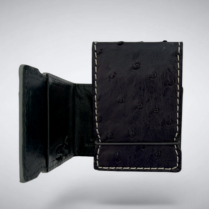 The Langer Cash Cover — Black Ostrich Quill