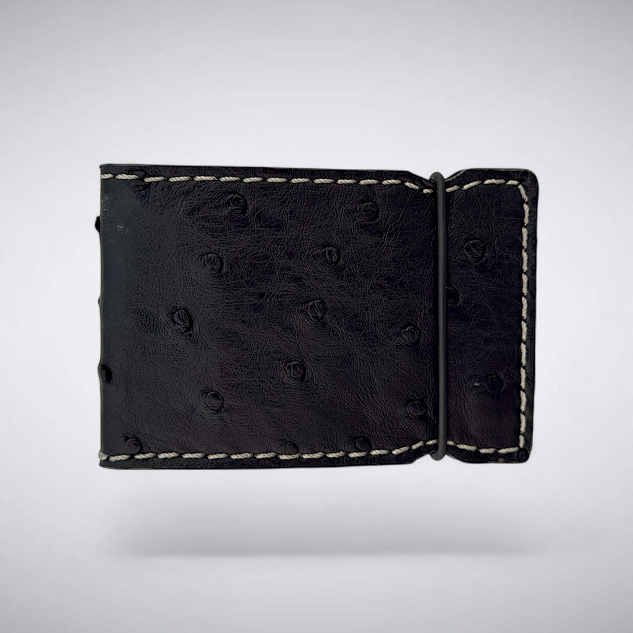 The Langer Cash Cover — Black Ostrich Quill