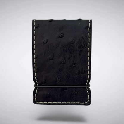 The Langer Cash Cover — Black Ostrich Quill