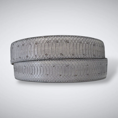 Water Snake Back Cut Belt: Marked Grey