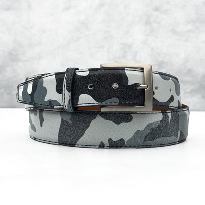 Italian Calf Belt: White Camo