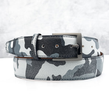 Italian Calf Belt: White Camo