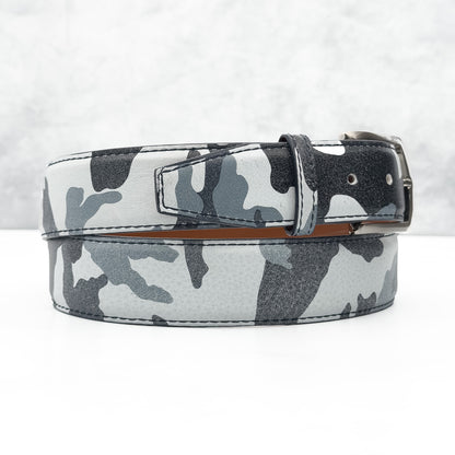 Italian Calf Belt: White Camo