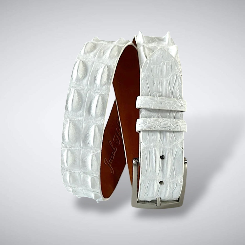 Crocodile Belt — White | Saltwater