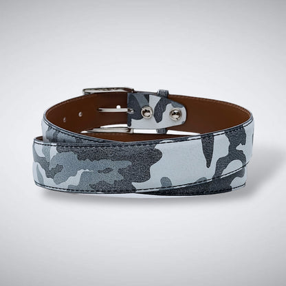 Italian Calf Belt: White Camo