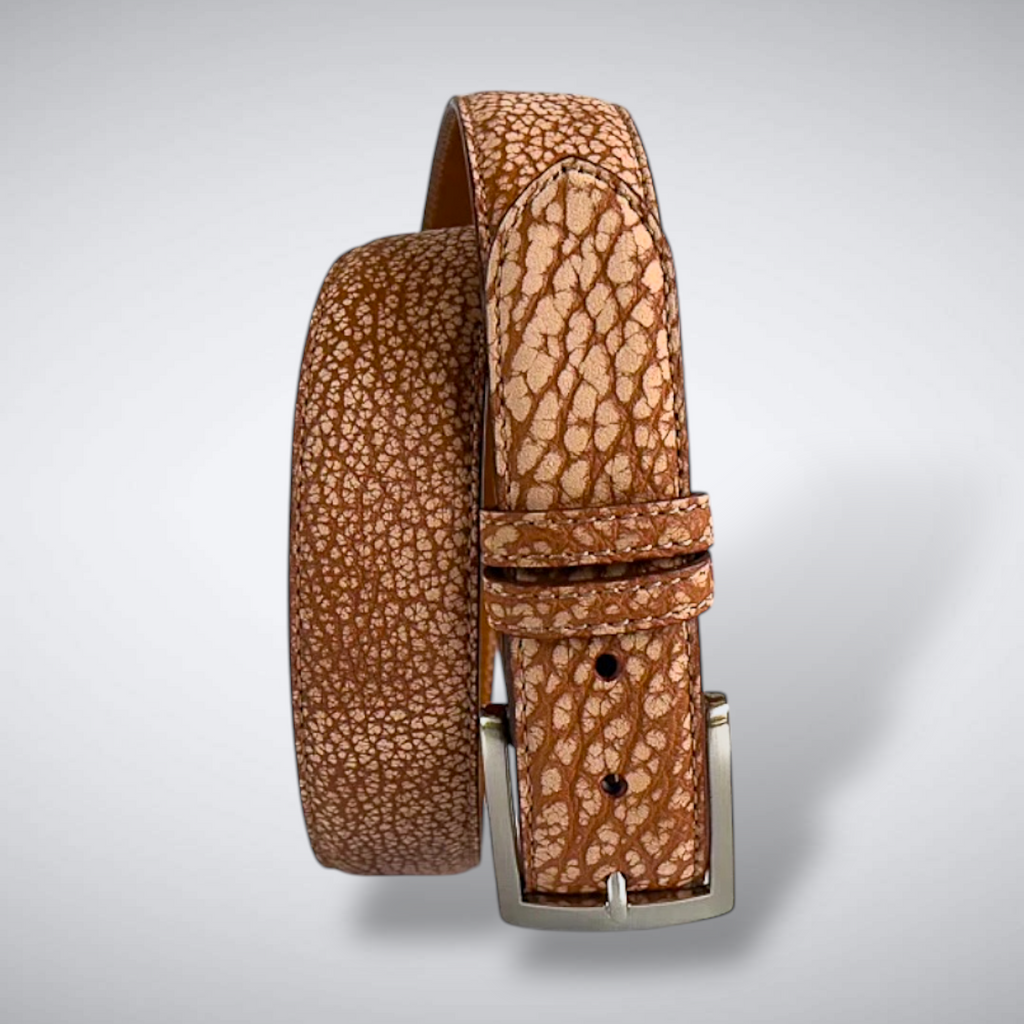 Bison Belt — Cognac Suede