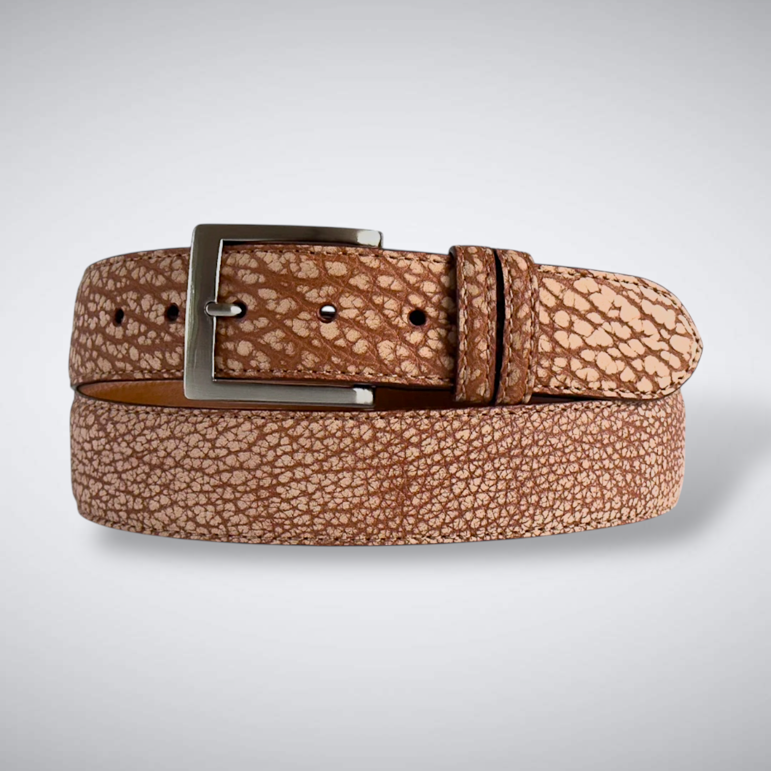 Bison Belt — Cognac Suede