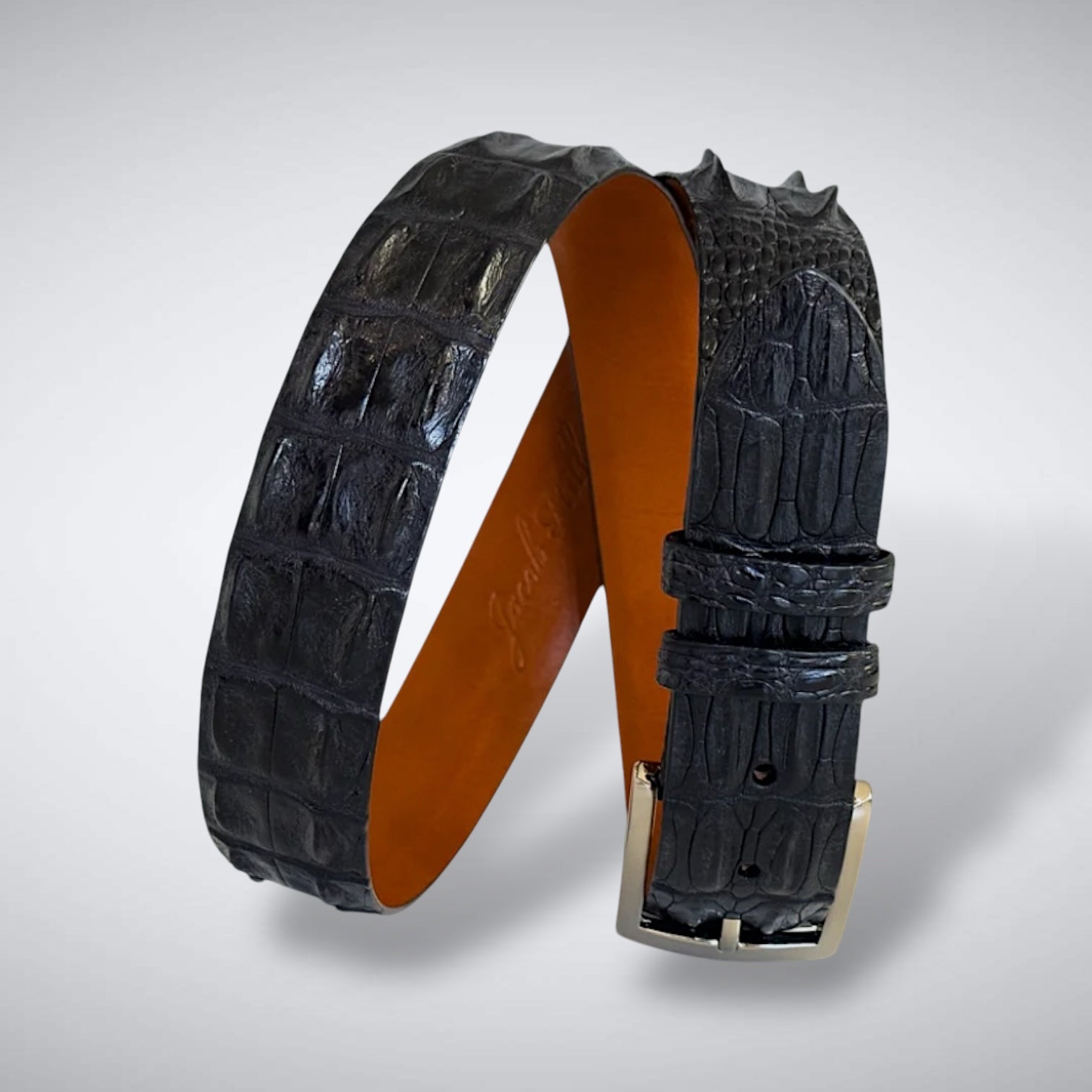 Saltwater Crocodile Belt: Black