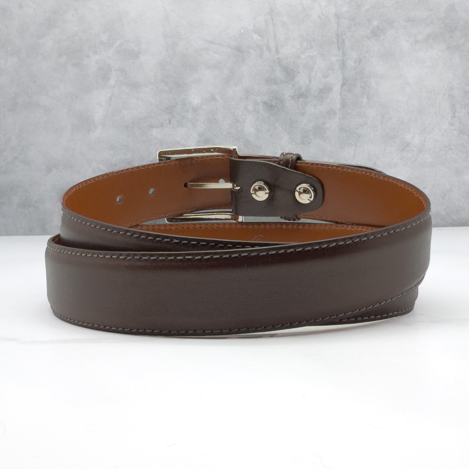 Ready To Ship Italian Calf Belt: Brown (1.5 Width)