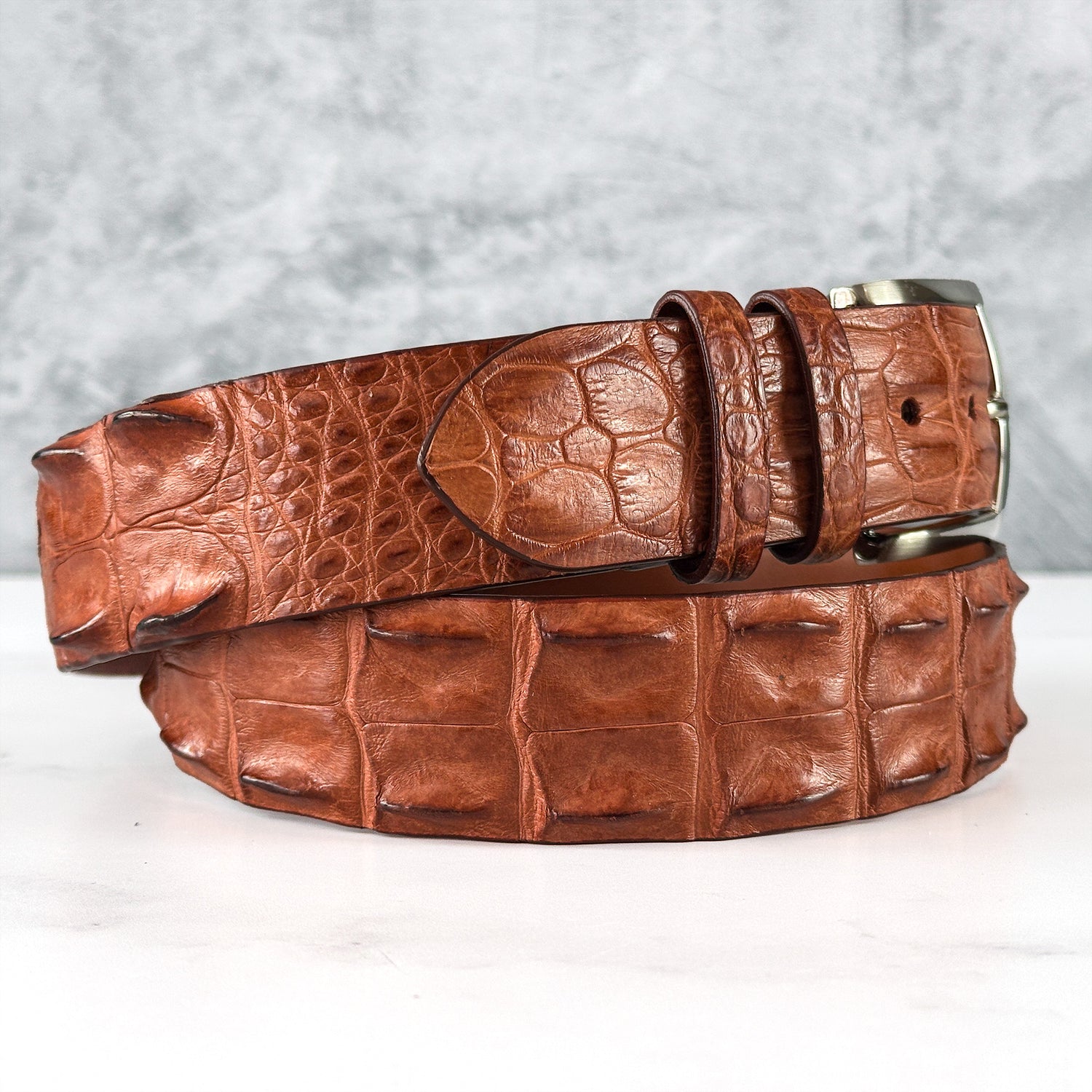 Saltwater Crocodile Belt: Cognac