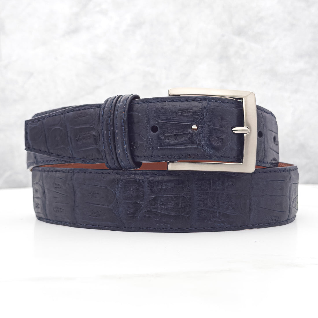 Ready To Ship Caiman Belt: Navy Diamond Tip 25