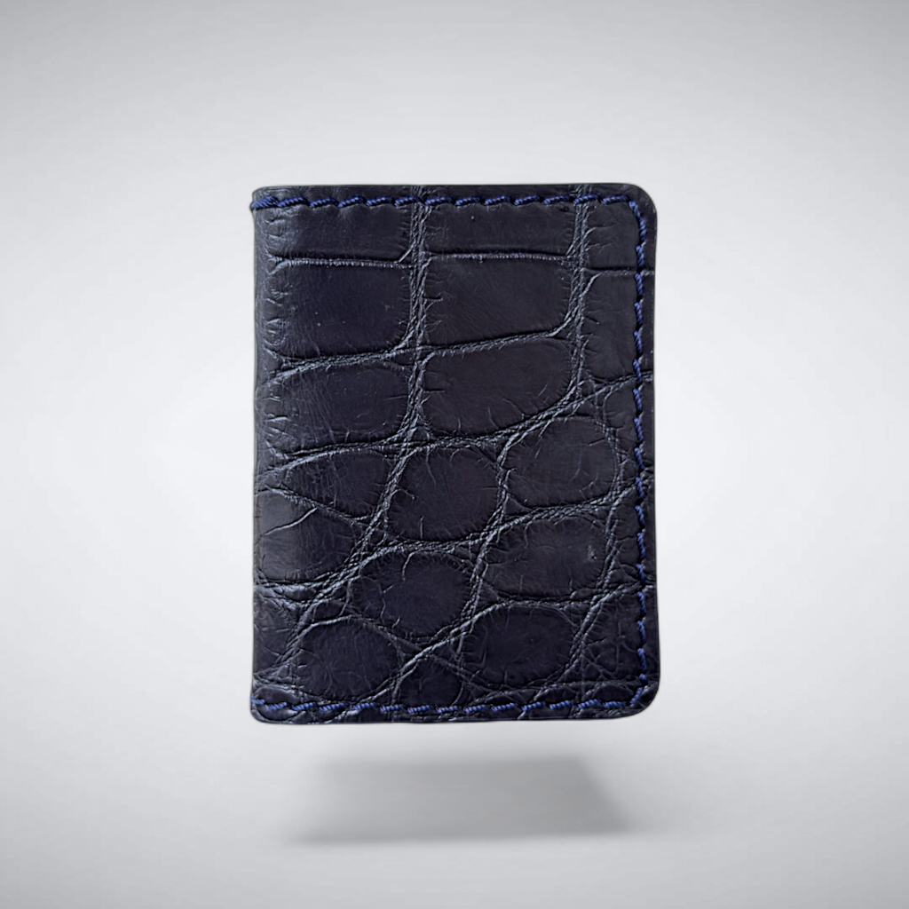 The Knox – Matte Alligator Slim Card Case | Navy