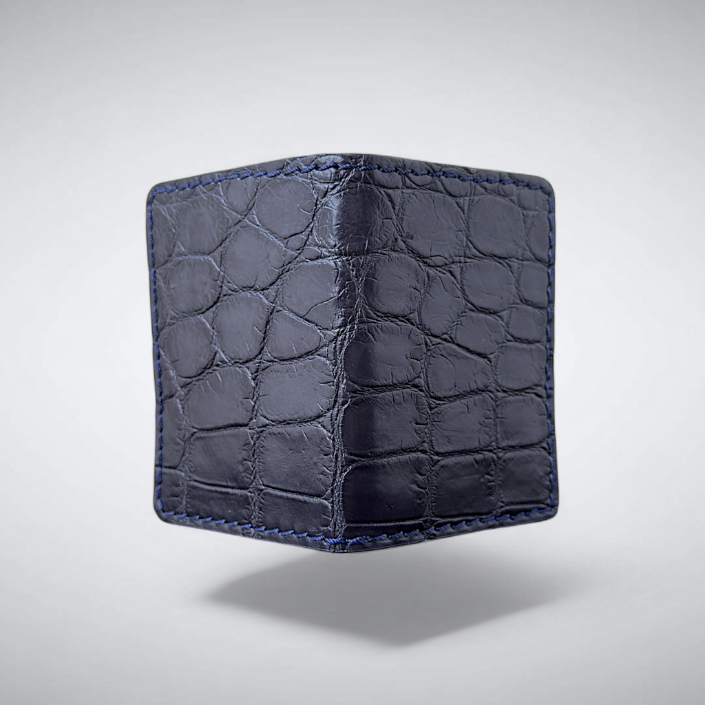 The Knox – Matte Alligator Slim Card Case | Navy
