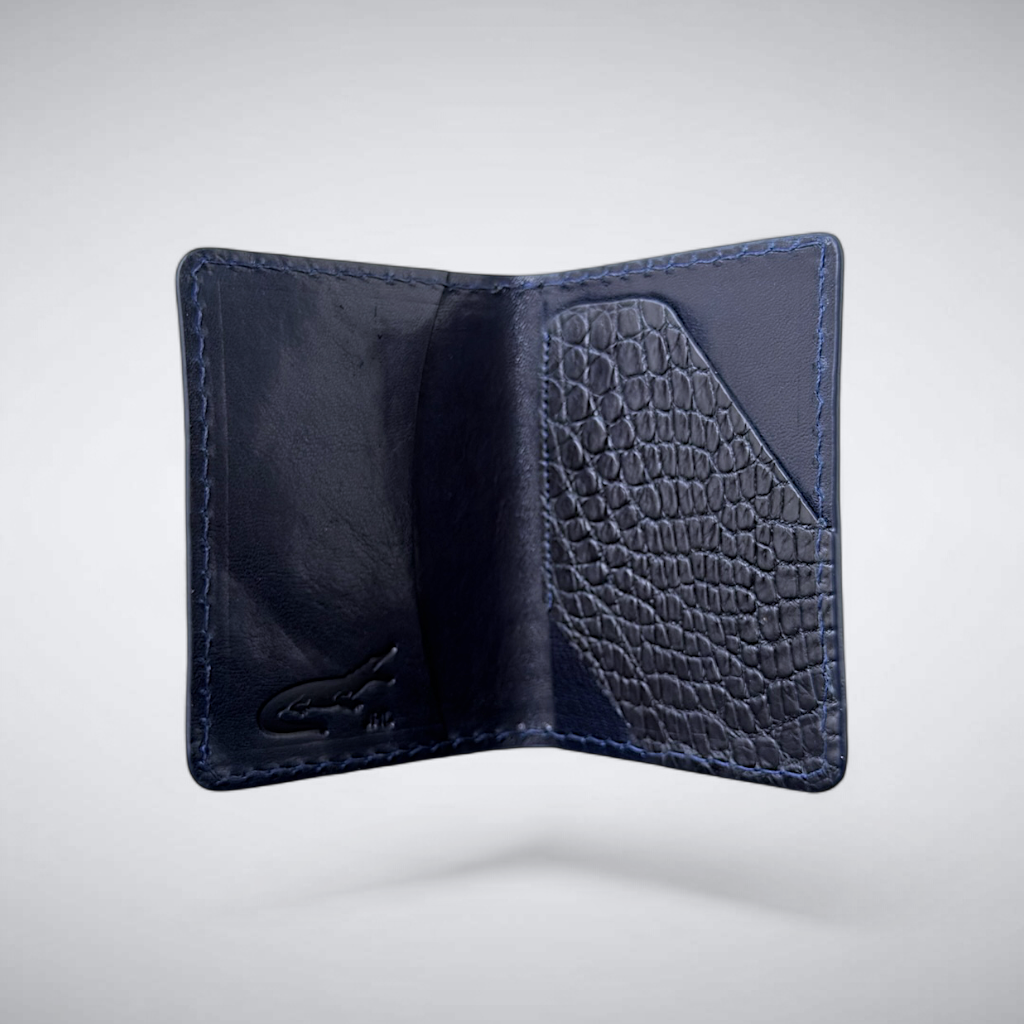 The Knox – Matte Alligator Slim Card Case | Navy