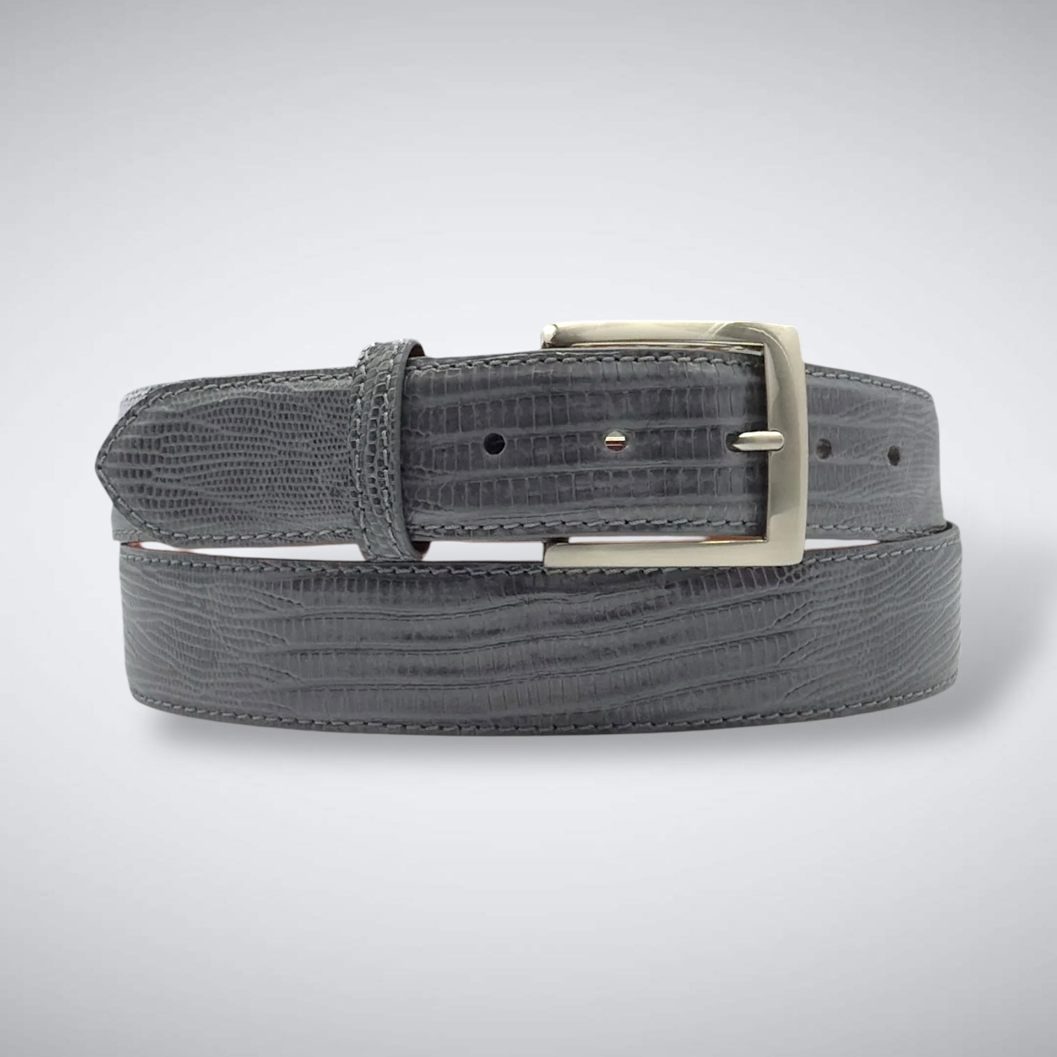 Lizard Belt – Gray | Jacob Hill Leather
