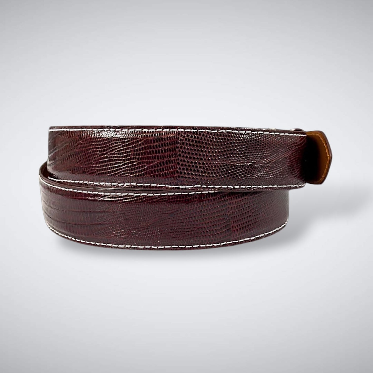 Lizard Belt — Burgundy