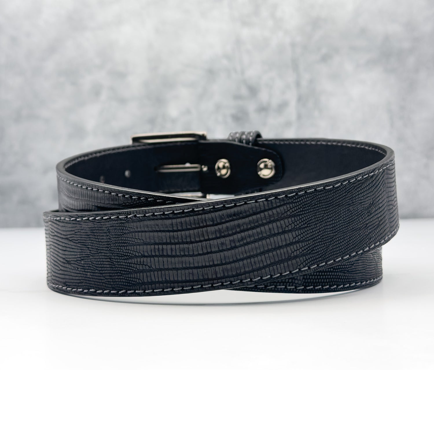 Lizard Belt: Matte Black