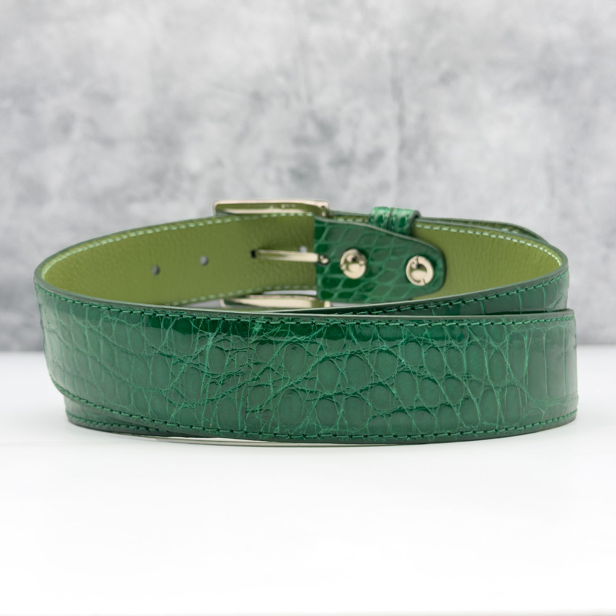 Ready To Ship American Alligator Belt: Prairie Dunes  1.5&quot; width